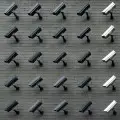 assorted-color security cameras